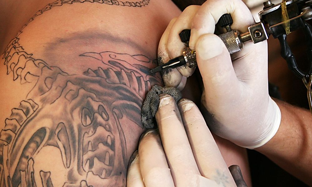 Biomechanical tattoo by Terry Ribera at Remington Tattoo in San Diego  wwwremingtontattoocom  rtattoo